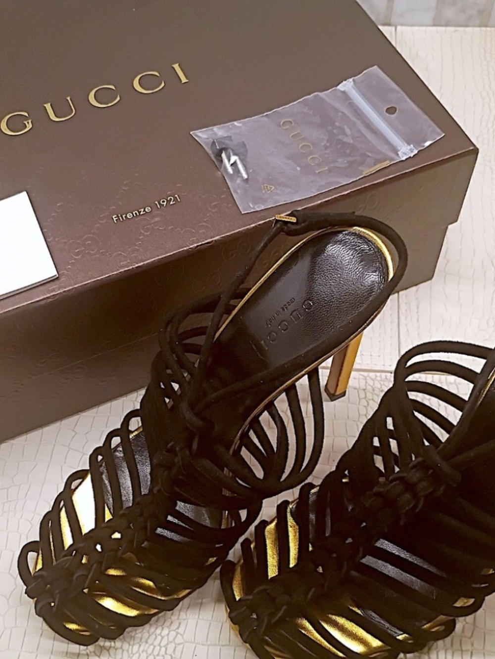 🔥 GUCCI Caged Angelique Heels EU 38.5 US 8/8.5 USED - Picture 14 of 16